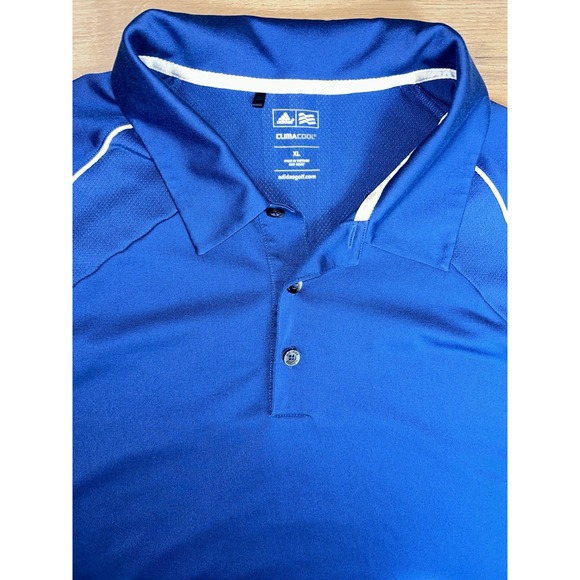 adidas Other - Adidas Golf ClimaCool Polo Shirt Mens XL Blue Short Sleeve 3-Stripe